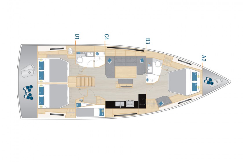 Hanse 460 - 4 cab. - Yacht Charter Sailica