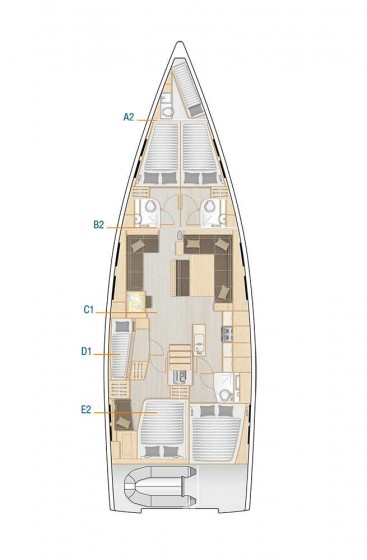 Hanse 548 - 5 + 1 cab. - Yacht Charter Sailica