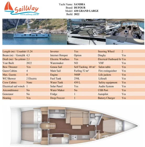 Dufour 430 - Yacht Charter Sailica