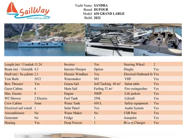 Dufour 430 - Yacht Charter Sailica