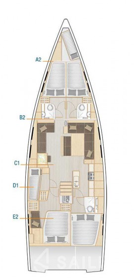 Hanse 548 - 5 + 1 cab. - Yacht Charter Sailica